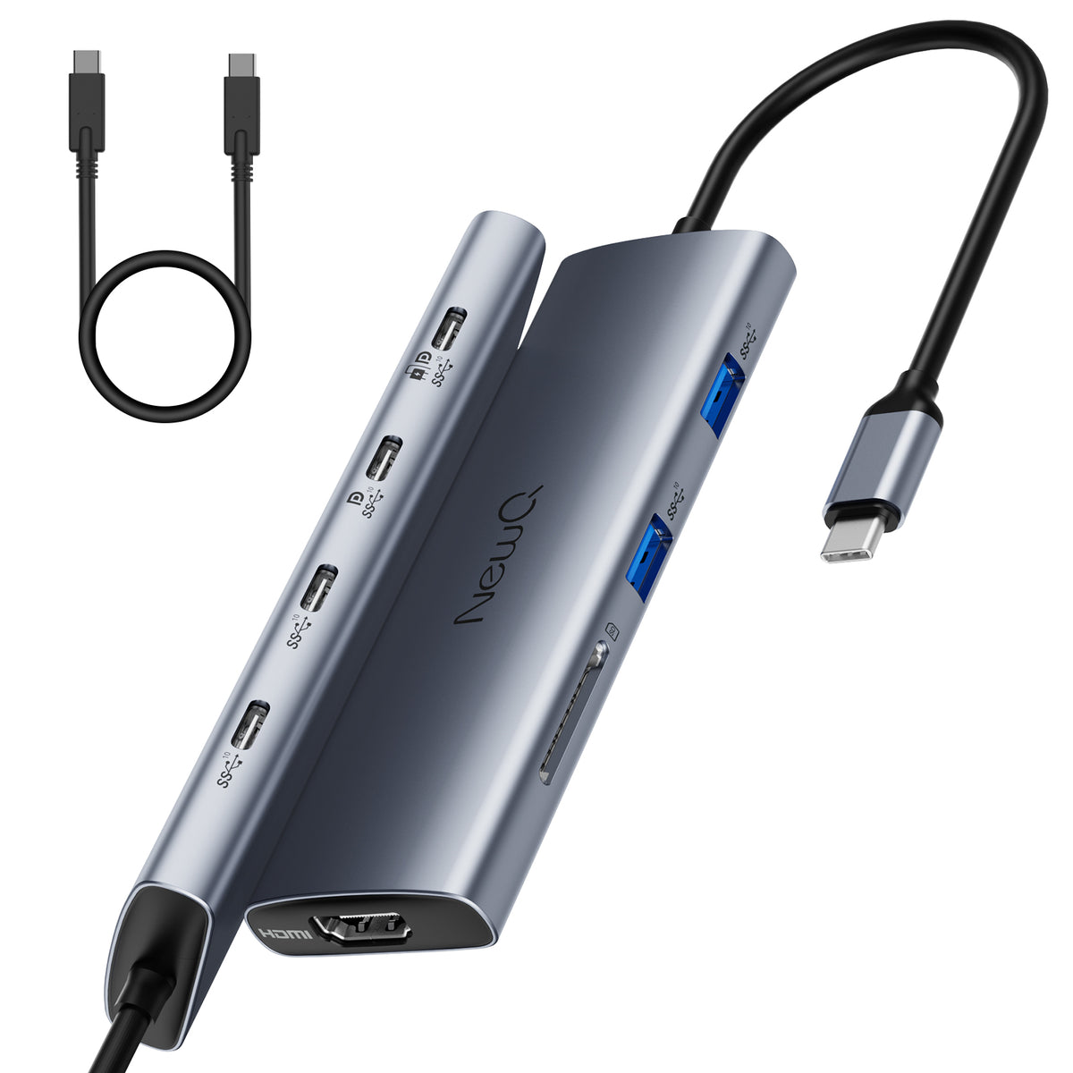 USB C Video Hub 8-in-1 Triple Monitor for USB-C PD Monitor & Portable ...