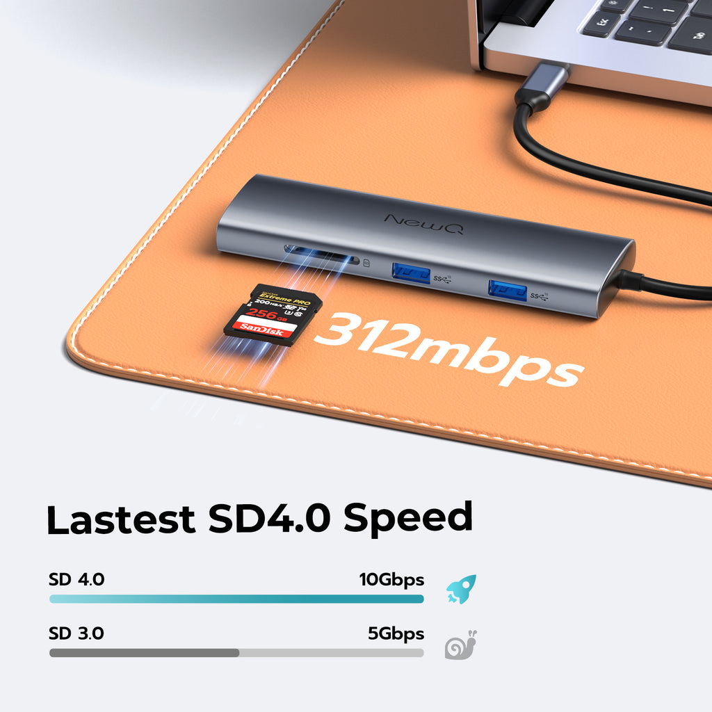 USB C Video Hub 8-in-1 Triple Monitor for USB-C PD Monitor & Portable ...