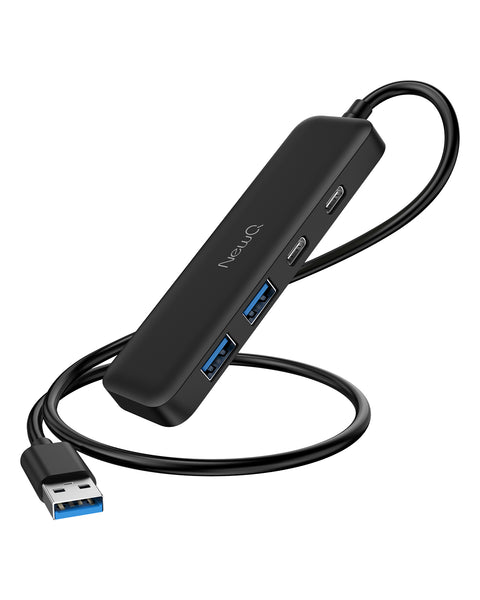 Dual USB-A USB-C Hub with 2ft Cable – NewQ Official