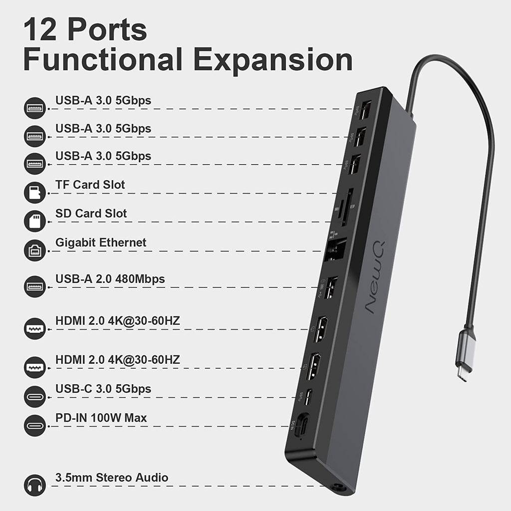 NewQ 12-in-1 USB C Docking Station